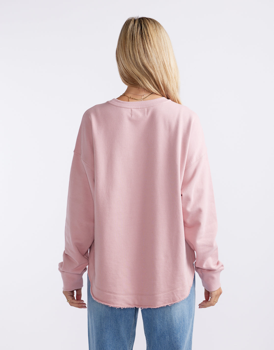 Staple Scoop Hem Sweat - Washed Pink