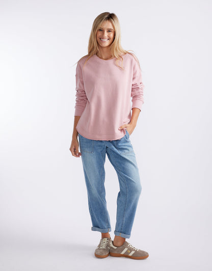 Staple Scoop Hem Sweat - Washed Pink