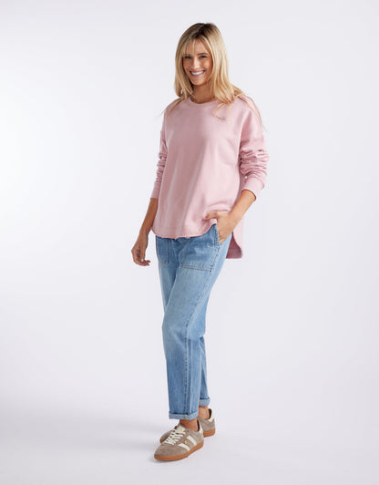 Staple Scoop Hem Sweat - Washed Pink