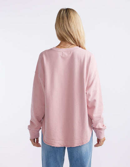 Staple Scoop Hem Sweat - Washed Pink