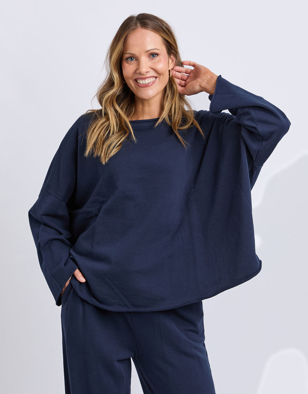 Gab Long Sleeve Sweat - Dark Sapphire