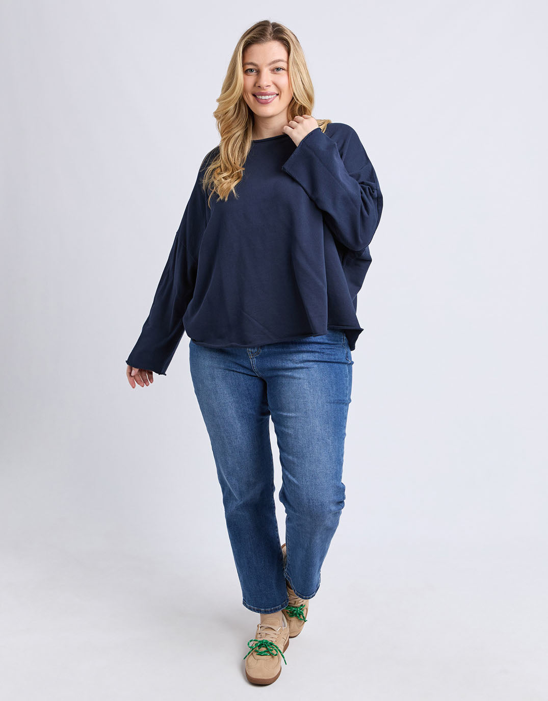 Gab Long Sleeve Sweat - Dark Sapphire