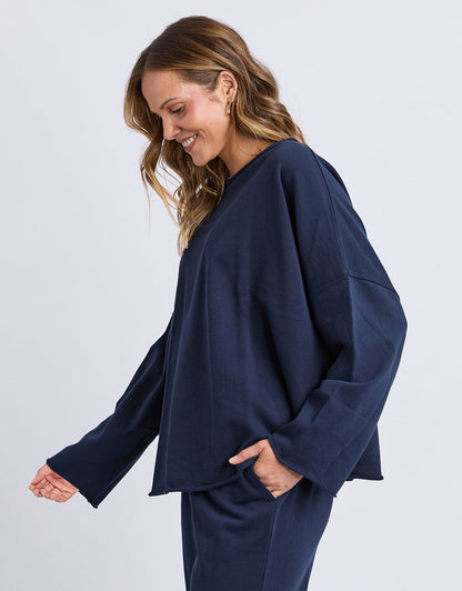 Gab Long Sleeve Sweat - Dark Sapphire