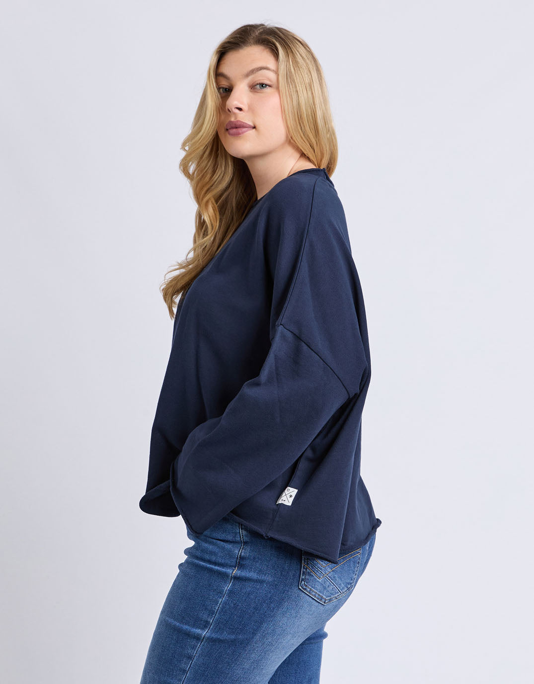 Gab Long Sleeve Sweat - Dark Sapphire