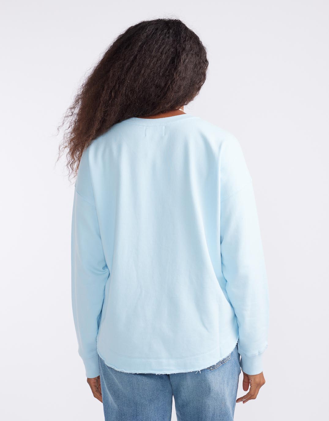 Staple Scoop Hem Sweat - Ice Blue