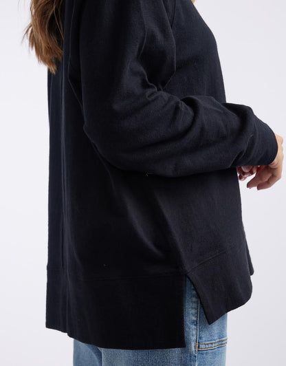Sunset Throw On Top - Black
