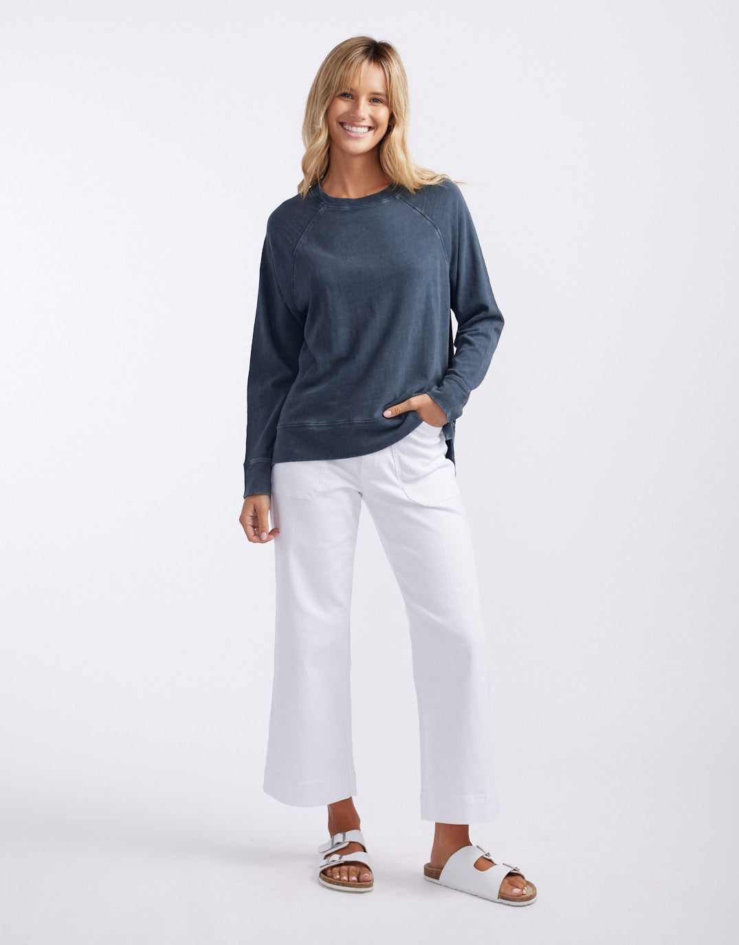 Sunset Throw On Top - Washed Navy