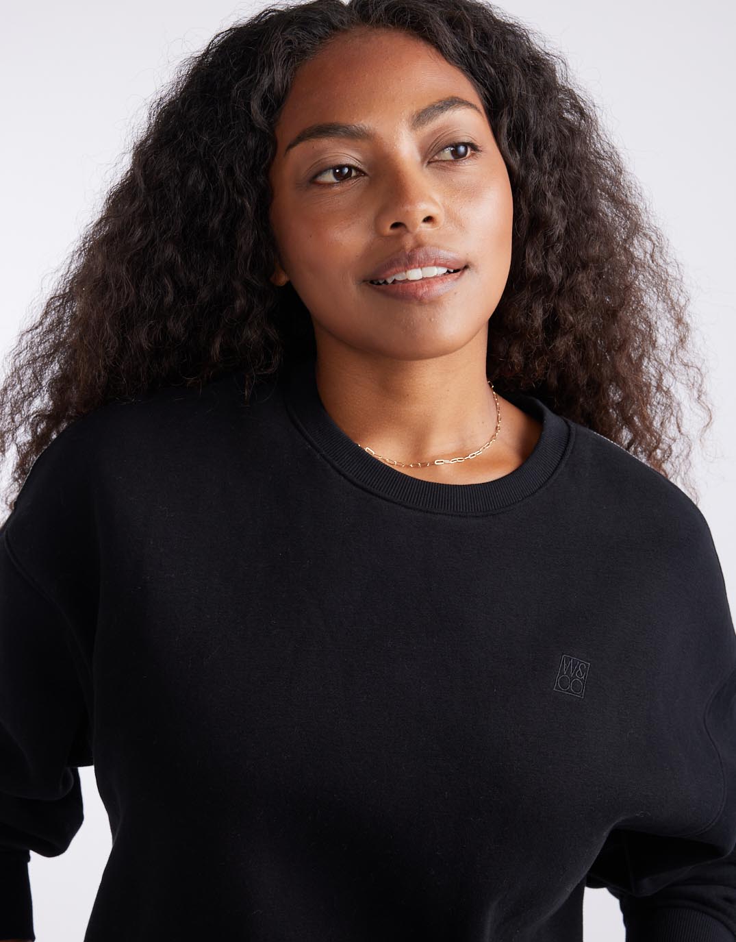 The Monogram Lounger Fleece Crew - Black