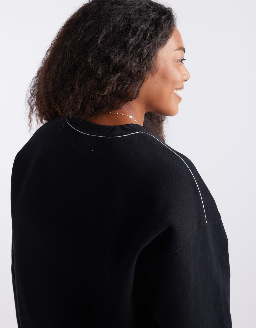 The Monogram Lounger Fleece Crew - Black