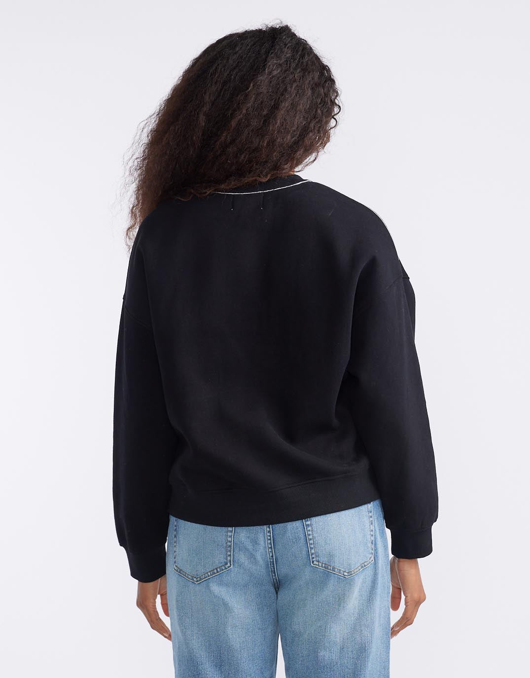 The Monogram Lounger Fleece Crew - Black